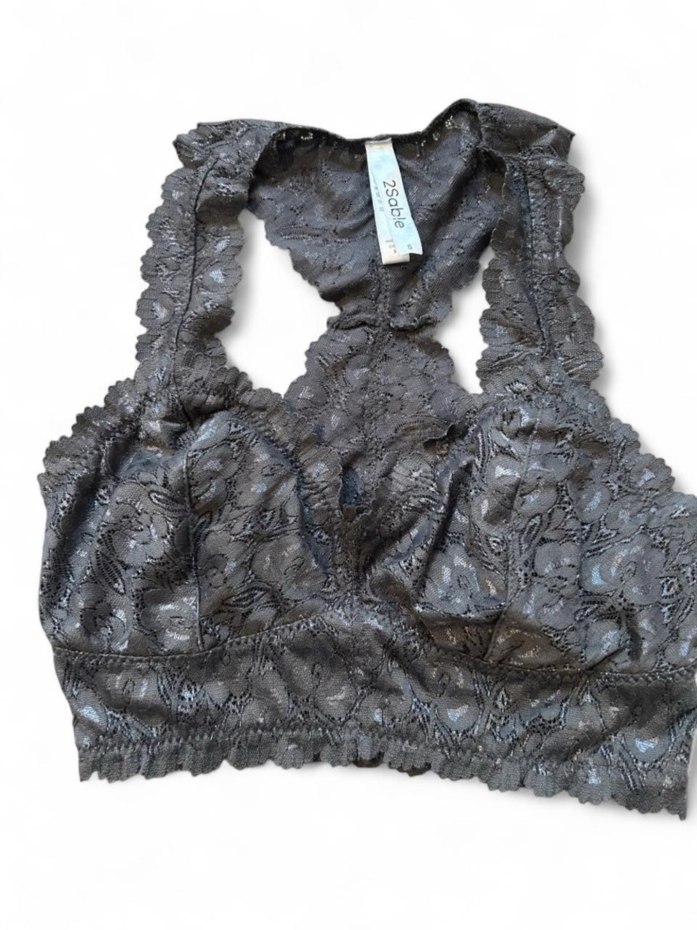 Able Black Floral Lace Racerback Bralette